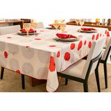 Toalha De Mesa Retangular Anti Manchas Aleat 2,40 X 1,48 M - 8 Lugares