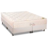 Cama Box Queen: Colchão Ortopédico Orthocrin Orthoclínico Ouro Plus Eurotop + Box Courano White(158x198)