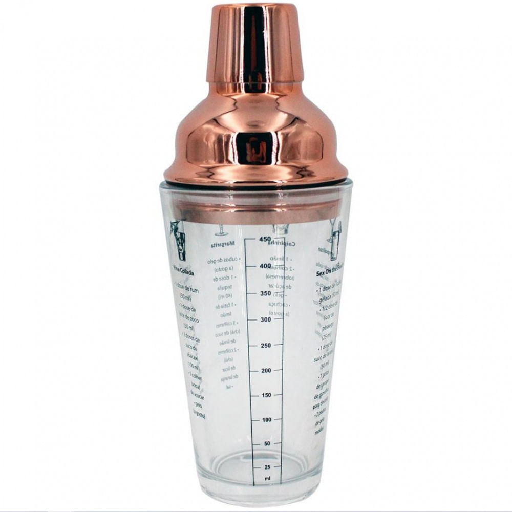 Coqueteleira Dynasty Open Bar Com Tampa Em Aço Inox 450 Ml