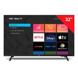 Smart TV LED 32" AOC 32S5135/78G LCD HD com Wi-Fi, 2 USB, 3 HDMI, Controle Remoto, Aplicativo Roku, Botão Netflix, 60Hz