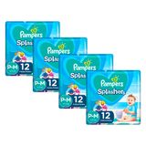 Kit 48 Fraldas Pampers para Água Splashers Baby Shark P-M