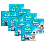 Kit 88 Fraldas Pampers para Água Splashers Baby Shark M-G