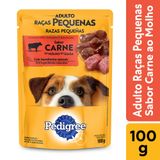 Ração Úmida Para Cachorro Pedigree Adulto Raças Pequenas Sabor Carne Ao Molho Em Sachê 100g