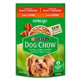 Ração Úmida Para Cachorro Dog Chow Adultos Minis E Pequenas Extra Life Sabor Carne Em Sachê 100g