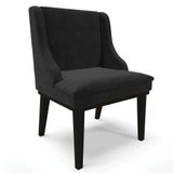 Cadeira Estofada Para Sala De Jantar Base Fixa De Madeira Preto Lia Suede Preto - Ibiza