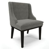 Cadeira Estofada Para Sala De Jantar Base Fixa De Madeira Preto Lia Suede Grafite - Ibiza
