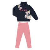 Conjunto Infantil Feminino Flowers Select Azul 1