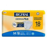 Fralda Geriátrica Bigfral Derma Plus M 18 Unidades
