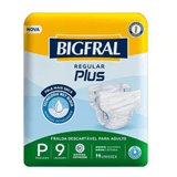 Fralda Geriátrica Bigfral Regular Plus Tamanho P Com 9 Unidades