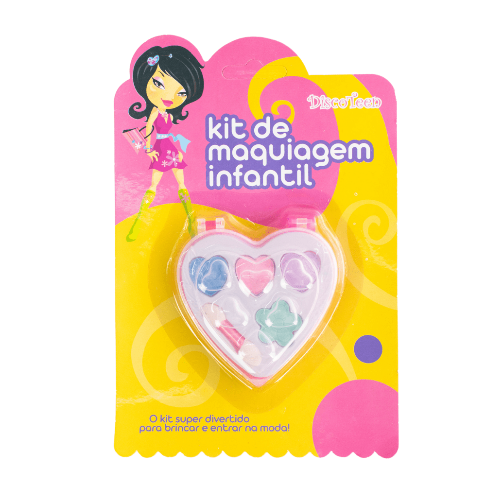 Kit De Maquiagem Infantil Coração Discoteen Amarelo