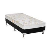 Cama Box Solteiro Colchao Espuma Castor D28 Sleep Max Base Crc Suede Black 88x188