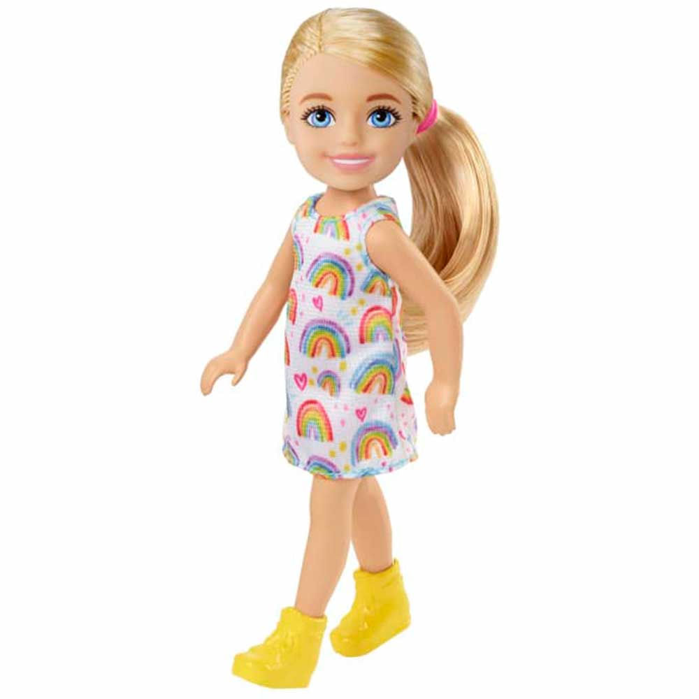 Boneca 13cm Barbie Chelsea Loira Arco Iris Mattel