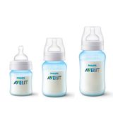 Kit 3 Mamadeiras Anticolica 125 260 330ml Classica Azul Philips Avent