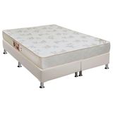 Cama Box Queen: Colchão Espuma D33 Castor  Sleep Max Relax + Base Crc Courano White(158x198)