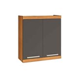 Armário Aéreo P/ Cozinha  Burguesa Premium C/ 2 Portas 80cm Freijo/grafite - Nesher