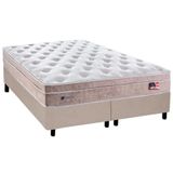 Cama Box Queen: Colchão Molas Ensacadas Plumatex Masterpocket  Miami + Base Crc Suede Clean(158x198)