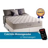 Cama Box Queen: Colchão C/vibro Massagem Anjos Ensacadas Masterpocket Commodite Magnético    + Base Crc Courano White(158x198)