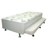 Cama Box C/auxiliar Conjugado Solteiro: Colchão Ortopédico  Courano  Bianco (88x188) Ortobom