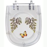 Tampa De Vaso Acrílico Decorada Sabatini Borboleta Amarela