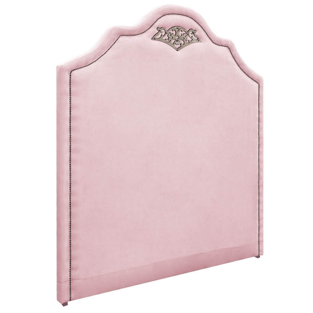 Cabeceira King Orlando P02 195 Cm Para Cama Box Suede Rosa Bebê - Amarena Móveis