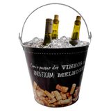 Balde De Gelo Para Vinhos Em Metal Galvanizado 7,6 Litros