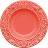 Kit 8 Pratos Fundos Mendi Coral Oxford® Cerâmica 23cm