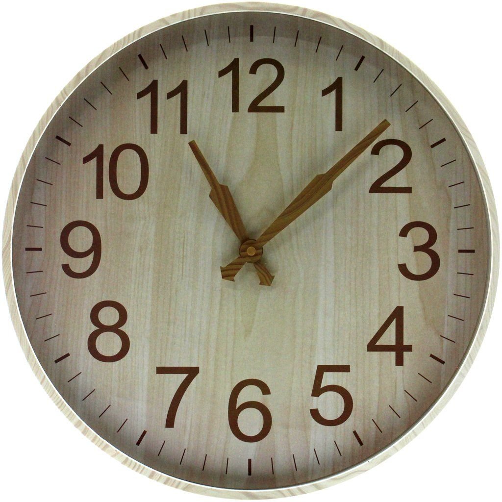 Relógio Quartz De Parede Moderno Executivo P/ Escritórios Bege
