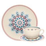 Kit Jogo Café Lanche Unni Cosmic Oxford® Cerâmica 16 Peças