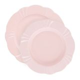 Kit Pratos Rasos E Fundos Soleil Blush Oxford® Porcelana 16 Peças