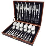 Kit Faqueiro Maleta Talheres Aço Inox Casita® 24 Peças