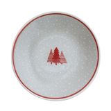 Kit 2 Pratos De Sobremesa Natal Jolly Pinheiro Oxford® Cerâmica 19cm
