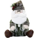 Decoração Natal Boneco Papai Noel Sentado Tecido Natalino 33cm