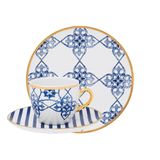 Kit Café Jogo Lanche Coup Lusitana Oxford® Porcelana 12 Peças