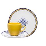 Kit Café Jogo Lanche Coup Lisboa Oxford® Porcelana 8 Peças