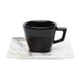 Kit Café Jogo Lanche Quartier Golden Stone Oxford® Porcelana 8 Peças