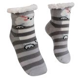 Meia Infantil Peluciada Antiderrapante Cinza Poodle 28 Ao 35
