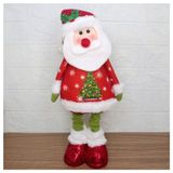 Decoração Boneco Natal Papai Noel Perna Ajustável 45cm