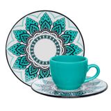 Kit Café Jogo Lanche Coup Serene Oxford® Porcelana 24 Peças