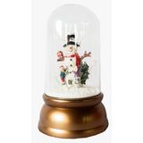 Decoração Enfeite Natal Cúpula Natalina 12 Leds Boneco De Neve 29,5cm