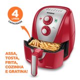 Fritadeira Sem Óleo Air Fryer Afn-40-ri 4l Mondial 1500w, 127v Vermelho/inox