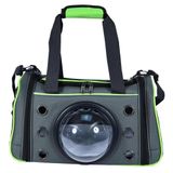 Bolsa De Transporte Luna Pet Prizi Cinza E Verde- 38x26x23cm