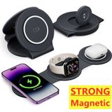 3 Em 1 Magnético Carregador Sem Fio Pad Dobrável Carregadores De Telefone