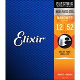 Elixir Strings Cordas De Guitarra Elétrica W Revestimento Nanoweb, Pesado (0.012-052)