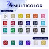 Tinta Acrílica Exterior Para Metal Ohuhu 24 Garrafas 2 Fl Oz