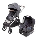 Carrinho Com Bebê Conforto Travel System Anna Luxe Trio Twillic Grey Maxi-cosi