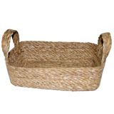 Cesta Terra Retangular Em Fibra Natural Com Alça L25xp18xa7