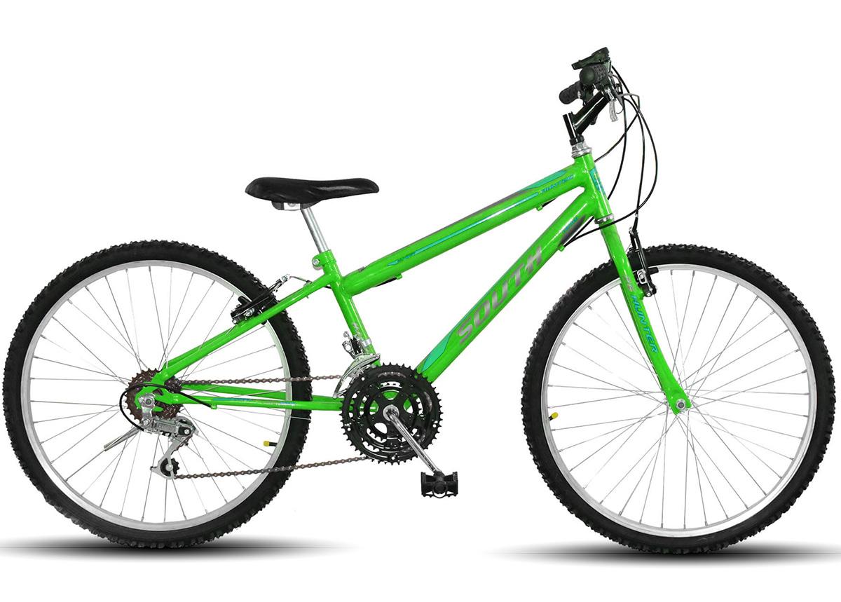 Bicicleta Aro 24 South 18 Marchas Freio V-brake - Verde