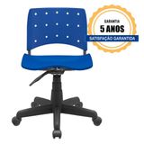 Cadeira Ergoplax Secretaria Giratoria Azul Plaxmetal