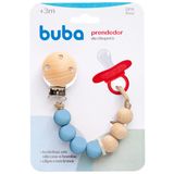 Prendedor De Chupeta Silicone E Bambu Azul - Buba