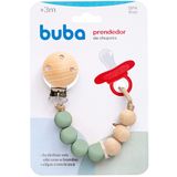 Prendedor De Chupeta Silicone E Bambu Verde - Buba